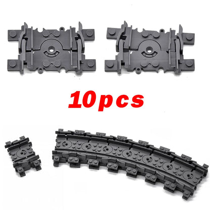 MOC City Bricks Train Flexible Construction Parts Railway Curve Track Building Blocks Model Accessories Compatible with 53401