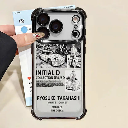 Initial D Car Anime Phone Case for iPhone 16e 17 Air 16 15 14 Plus 13 12 11 Pro Max Clear Cover