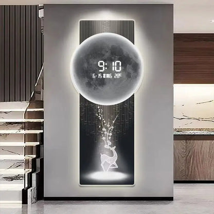 Wall clock, living room entrance decoration painting, electronic clock, digital display creative LED, wall mounted clock