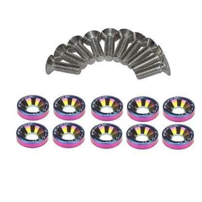 Car Motorcycle Modification Colored Screw Washer DIY Personalized Screw Washers Fasteners Concave Screws Protective Plate Washer