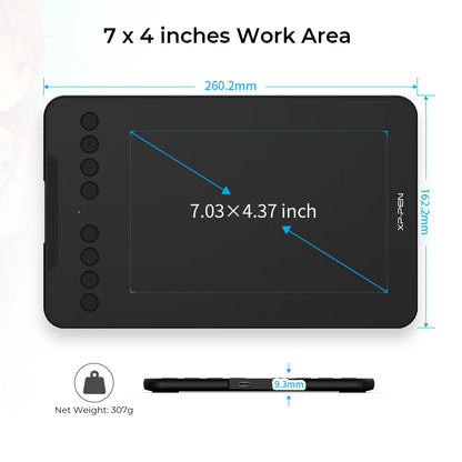 XPPen 7*4.3 Inch 16K Pressure Level Graphics Tablet Deco Mini7 V2 Digital Drawing Tablet 8 Keys for Android Mac Windows Chrome