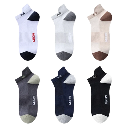 MiiOW 100% Pure Cotton Short Socks Men Ankle Sock Business Dress Ear-lifting Heel Protection Deodorant Antibacterial Sports Sock