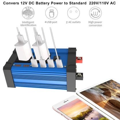 6000W Solar Inverter Kit Complete Power Generation 600W Solar Panel 110V/220V System 12V Solar Panel Battery Charging Controller