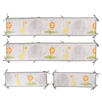Crib Rail Cover Set and Baby Crib Liner  Baby Bumperless Crib Cot Protector Infant Bebe Bedding Set
