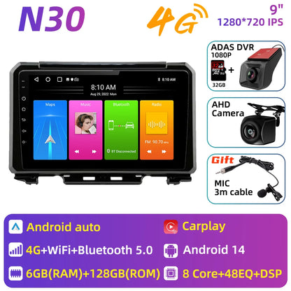 Carplay auto For Suzuki Jimny JB64 JB74 2018 - 2024 Android Car Radio Car Multimedia Player GPS Navigation Stereo Touch 2 Din 4G