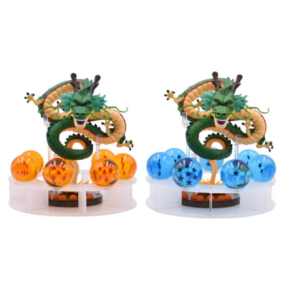 DBZ Anime Shenlong Figures Set Esferas Del Dragon and 7 Stars Dragon Crystal Balls 3.5cm Shelf Figurine Collection Model Toys