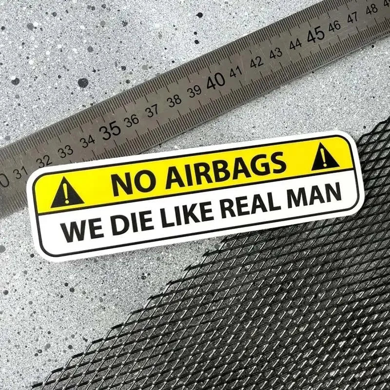Cartoon Car Sticker Warning Airbag Check Warning Decal Anime Waterproof Car Accessories Stickers SH40 Mini Cooper Accessories
