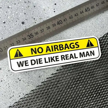 Cartoon Car Sticker Warning Airbag Check Warning Decal Anime Waterproof Car Accessories Stickers SH40 Mini Cooper Accessories