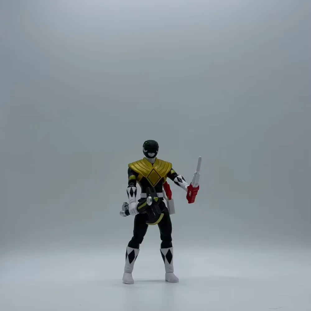 Power Rangers Black Green Red Ranger Figure Set Movable Joint Figurine With Accessories Desktop Display Collectible Toy For