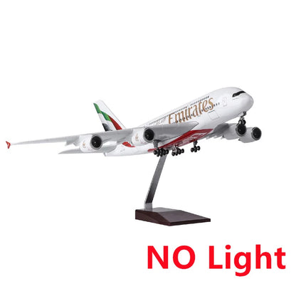 Airbus A380 UAE/Emirates Toy Plane Model 1/160 Scale 18 Inches Large Model Airplane Toy Kits with Stand Airliner Model Plane