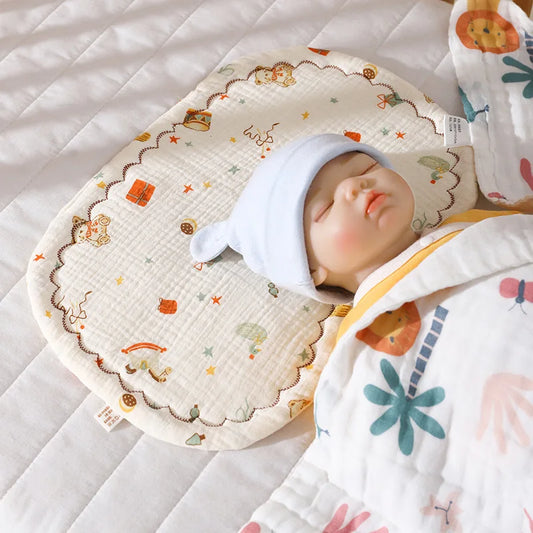 8 Layer Gauze Newborn Baby Pillow Double Side Breathable Soft Cotton Towel Pillow Pad Bedding Summer Baby Head Protection