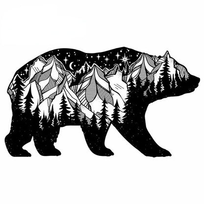 New Design Big Bear Car Bumper Window Sticker Scratch Repair Decal Vinyl Car Packaging Motorcycle Camper Decorative Decal, 13cm