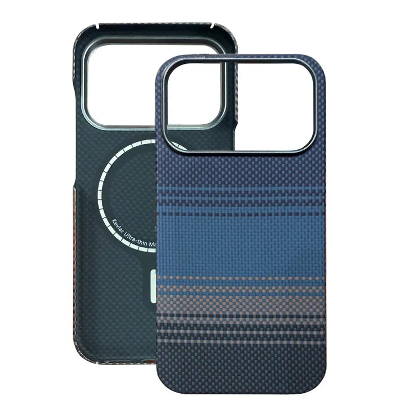 For iPhone 18 17 Pro Max Burgundy Kevlar Aramid Fiber Case With Magsafe Carbon Fiber Cover Ultra-Thin Magnetic Case For 18 Pro