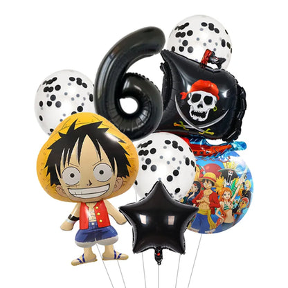 Anime One Piece Aluminum Film Balloons Luffy Shape Foil Balloon Boys Birthday Party Decoration Items