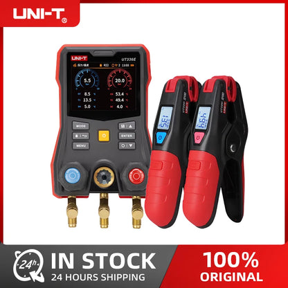 UNI-T UT336E KIT Digital Manifold Gauge With 2PCS UT320I Wireless Temperature Clamps Auto Air Conditioner Refrigerant Pressure