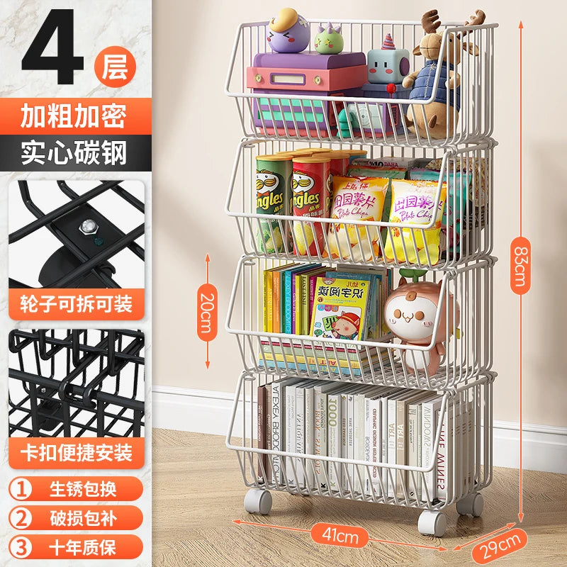 주방수납 Rolling Storage Cart Multipurpose Rustproof Modern Storage Cart Kitchen Multi-layer Trolley with Wheel Kitchen Furniture