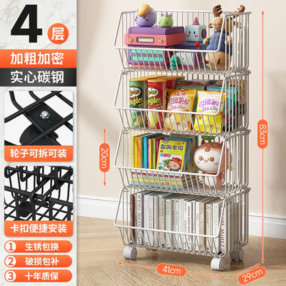 주방수납 Rolling Storage Cart Multipurpose Rustproof Modern Storage Cart Kitchen Multi-layer Trolley with Wheel Kitchen Furniture