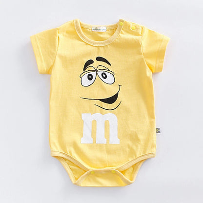 Cute Short Sleeve Rompers Newborn Clothing Solid Color Bodysuit Baby Boys Girls Thin Simple Onesies Fashion Summer Pajamas