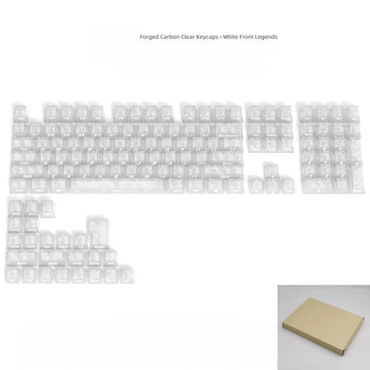 Black Carbon Fiber Texture Keycaps Transparent RGB Side Printed Cherry profile PC keycap set for MX Cherry Mechanical Keyboard