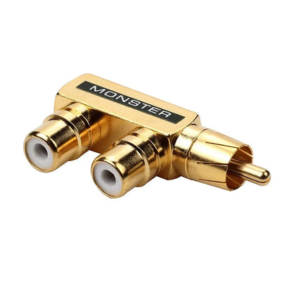 2/4/8PCS Gold Plated Copper AV Audio Splitter Plug RCA Adapter 1 Male To 2 Female Connector