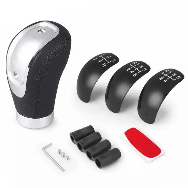 Car 5/6-speed universal R PU leather shift lever manual car shift lever shift lever modification shift head, improves aesthetics