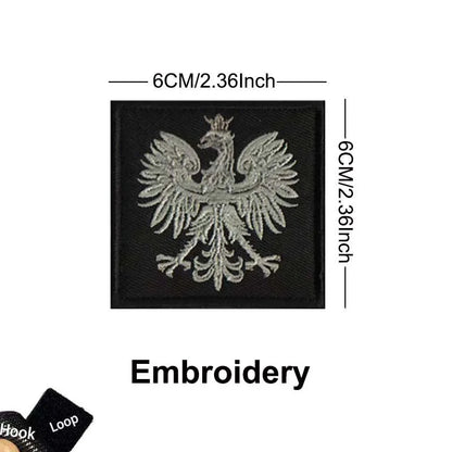 Poland Flag Polish Eagle Clothes Applique Morale Emblem Embroidery Patches,IR Reflective Badge Tactical Sticker For Backpack,Hat