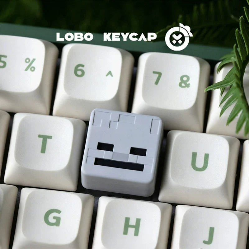 Cartoon Square Shape My World Series Pixel Style Keycap Esc Partial Products Eye Light-Transmitting Game Periphery Collectble