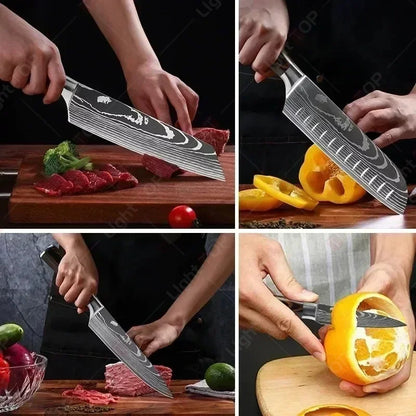 Damascus Kitchen Knives Professional Chef Knife Japanese Santoku Slicing Knife Stainless Steel Boning Knife Butcher Knife