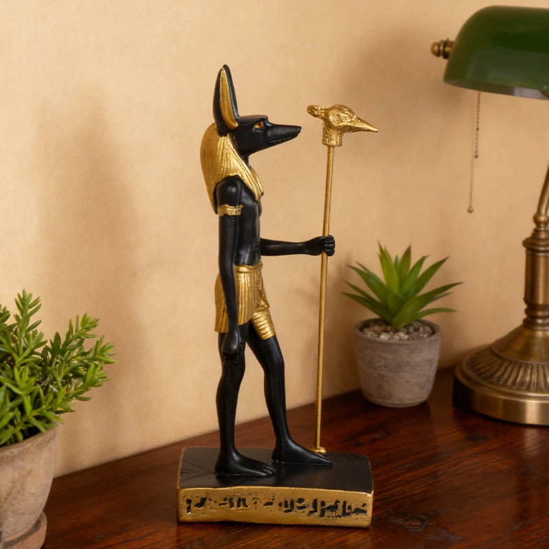 Egyptian Mythology Anubis Statue Resin Craft for Home Decoration in Bedroom, Living Room, and Study