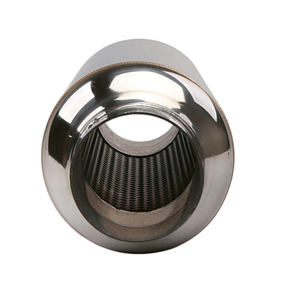 Universal 2.5" / 3" Inlet Exhaust Muffler Pipe Stainless Steel Resonator 12" Length Deep Sound Performance