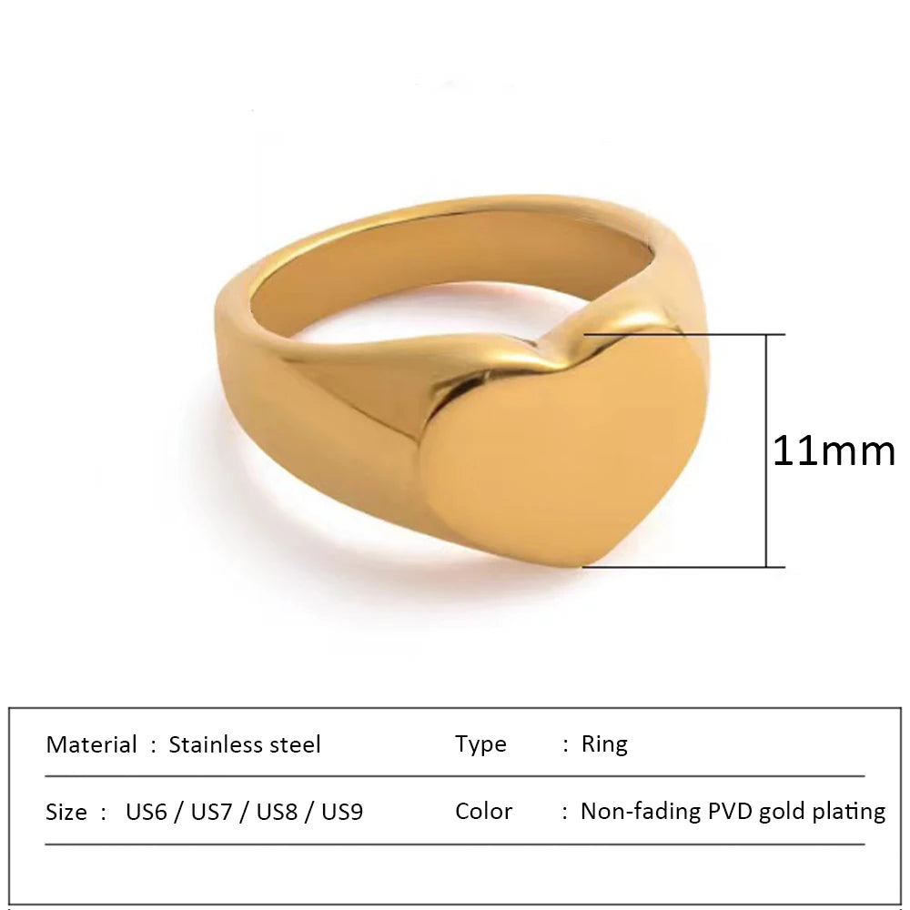 Romantic Stainless Steel Ring for Woman Heart Shaped Birthday Gift Wedding Rings Luxury Quality Jewelry Wholesale Dropshipping