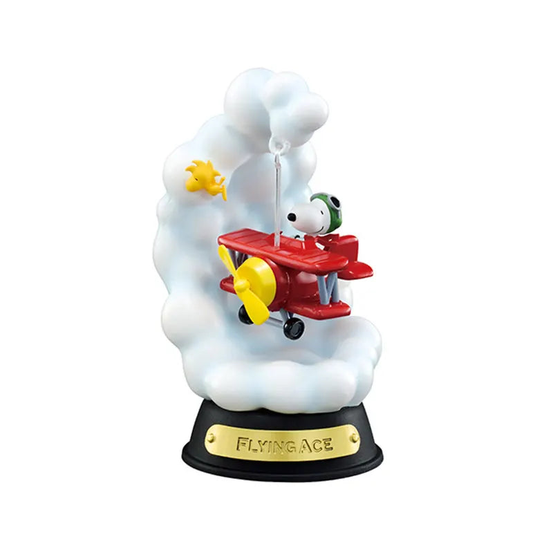 Rement Snoopy Swing Ornament Collection Mini Diorama Figure Blind Box Kawaii Display Swinging Scene Model Gift