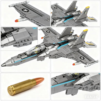 Air Force Military Theme Assembly Model J15 J20 Fighter Carrier-Based Aircraft Building Blocks Toy Gift For Boys