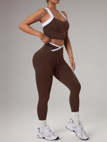2 pcs Women Seamless Yoga Sets Jogging Outfit Sport Leggings Bra Sportswear Woman Gym Outfit Workout Set Yoga Clothes Activewear