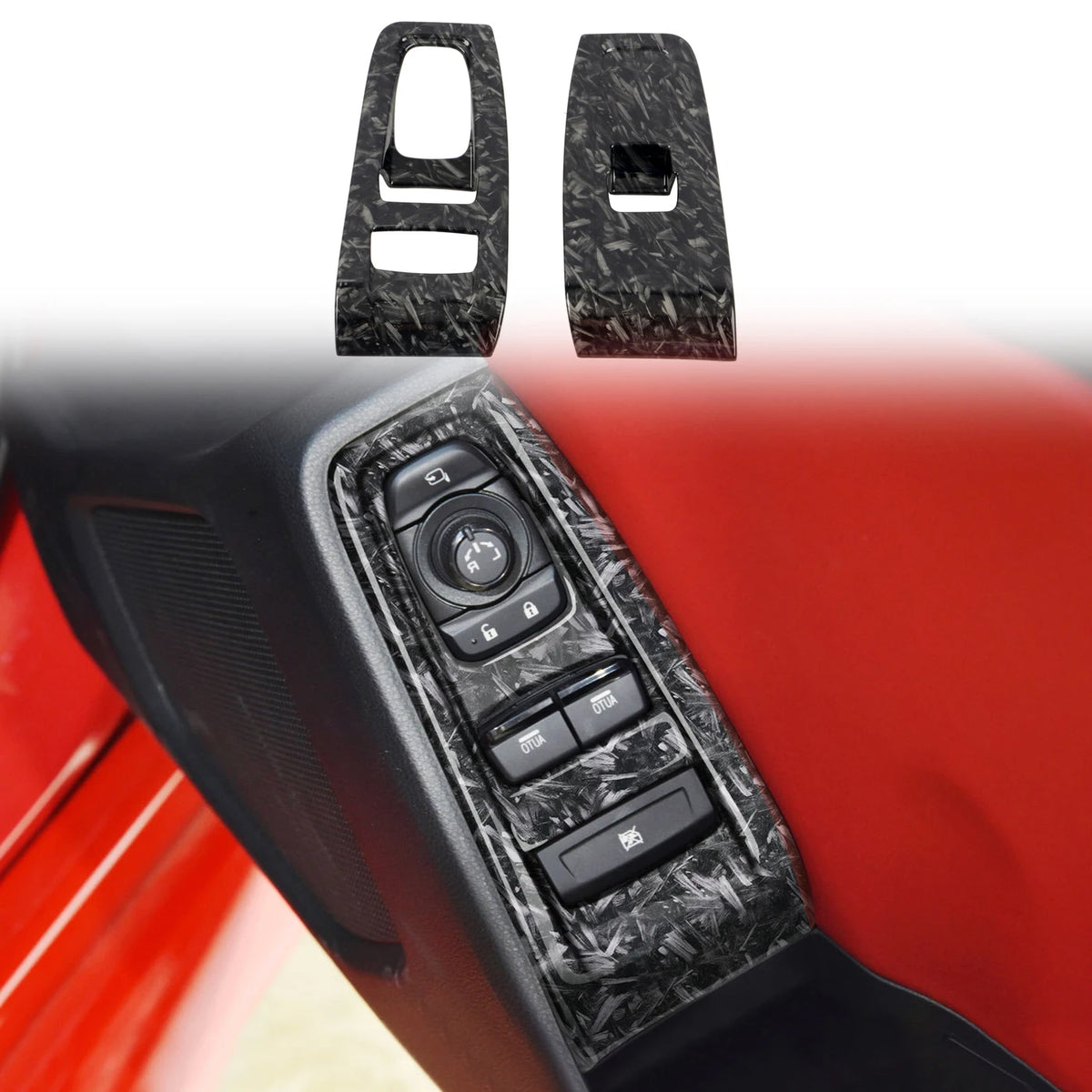 Car Accessories For Toyota GR86 / Subaru BRZ 2022 2023 ABS Carbon Fiber Style Interior Window Switch Panel Cover Trim 2pcs