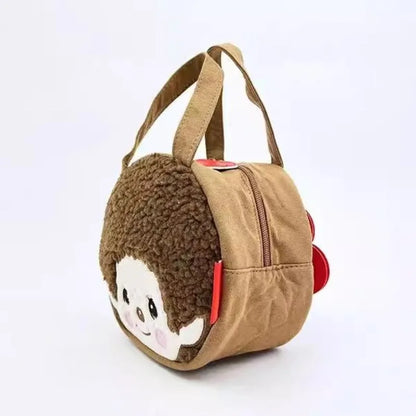 NewJapanese Cartoon Cute Plush Handbag Monchichi Small Items Storage Bag Going Out Hand Bag Coin Purse Birthday Gift for Friends