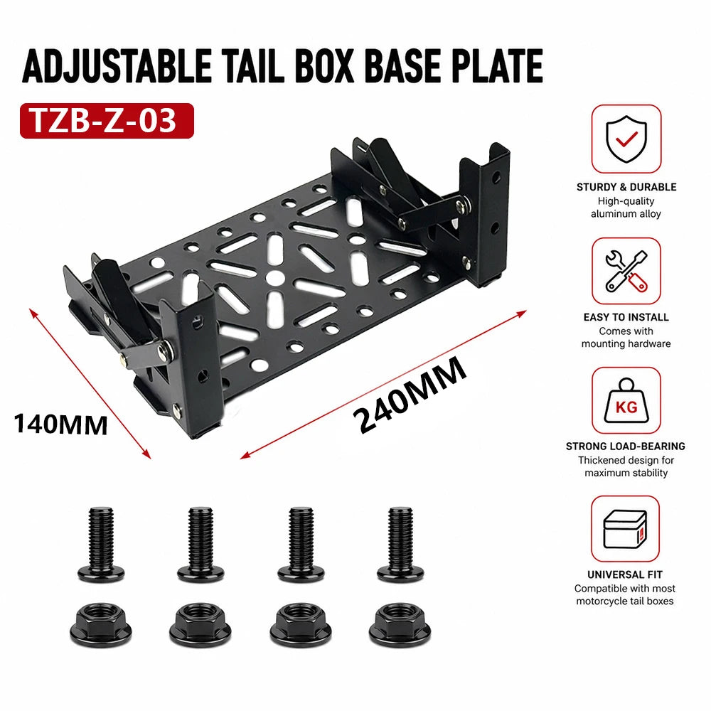 Folding Multi-Functional Aluminum Motorcycle Trunk Tail Box Universal Side Molle Panel Tactical Storage Box Modular Organizer