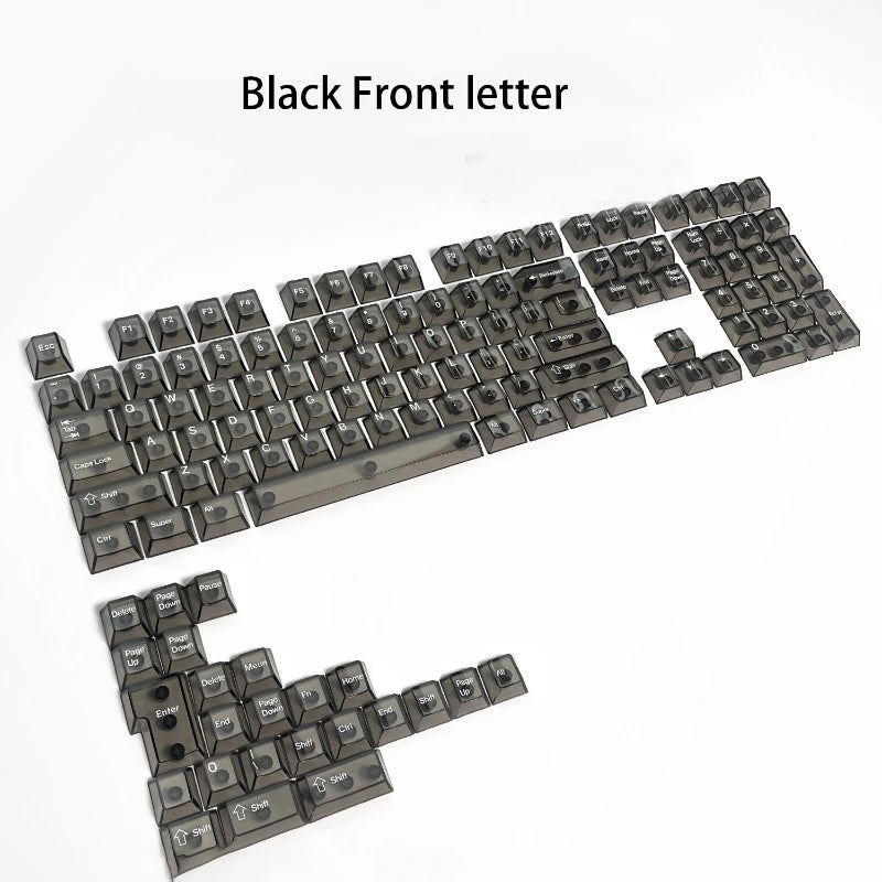Crystal Transparent Cherry Profile Keycaps For Mechanical Gaming Keyboard ISO Enter PC Key Caps Side Carving Backlit RGB Keycap