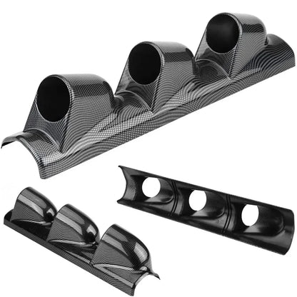 Universal Car Gauge Holder 52mm Left Right 3 Hole A Pillar Column Gauge Pod Holder Meter Stand Carbon Fiber