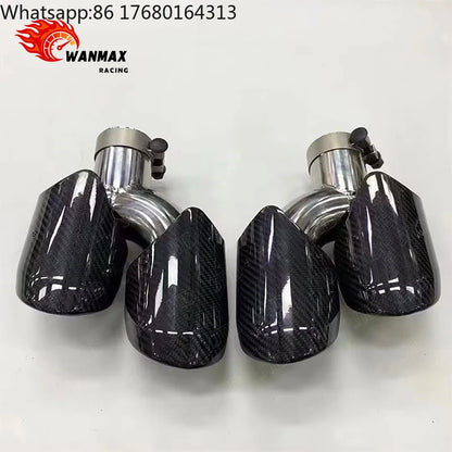 For Carbon Fiber Exhaust Tip for Porsche Macan (2014-2018), Direct Fit Glossy Muffler Tip Replacement, Performance Look Upgrade