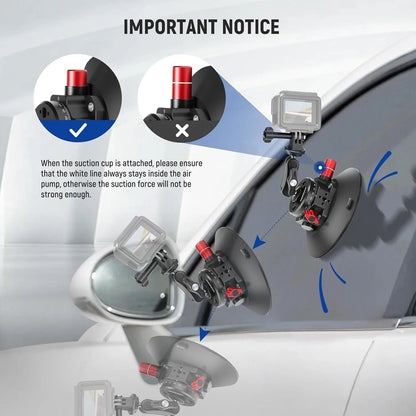 NEEWER 6"/15.2cm Camera Suction Cup Mount Metal Suction Cup Mount on Car Windshield Dash for Camera/Action Camera/Phone Holder