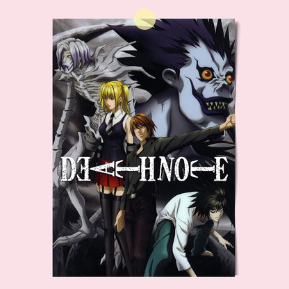 Japanese Comics Death Note Frameless Canvas Painting Poster Light Yagami Comics Peripheral Misa Amane Indoor Room Decoration