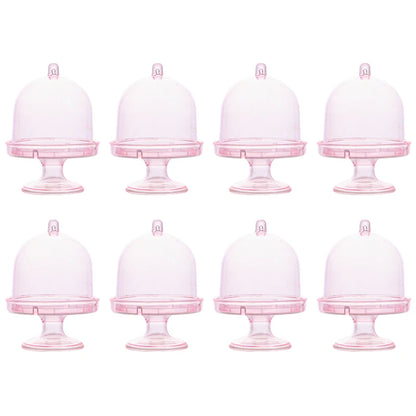 5/20Pcs Mini Candy Cupcake Stand Holder with Clear Lid Chocolate Dessert Display Tray Wedding Kids Birthday Party Decor Supplies