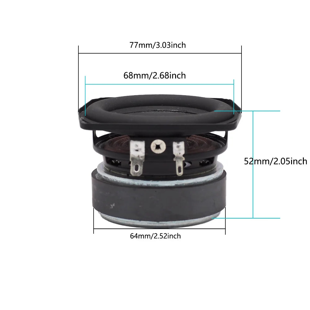 AUIN 1Pcs 3 Inch 77MM Subwoofer Speaker 4 Ohm 30W-35W Bass Audio Woofer DIY HIFI Sound Theater Bluetooth Bookshelf Loudspeaker