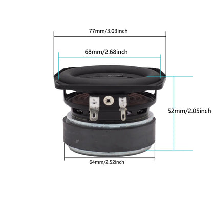 AUIN 1Pcs 3 Inch 77MM Subwoofer Speaker 4 Ohm 30W-35W Bass Audio Woofer DIY HIFI Sound Theater Bluetooth Bookshelf Loudspeaker