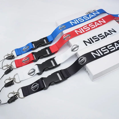 Lanyard Nylon for Nissan Car Logo Key Pendant Holder Phone Sling Keychain Sylphy Qashqai J11 Teana Note Juke GTR X-trail Murano