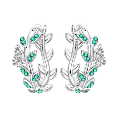 PANPOKI Original 925 Sterling Silver Beautiful Tulip Flower Earrings Women Hoop Earring Anniversary Jewelry Trendy Gifts