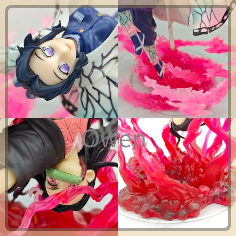 Shinobu Kocho & Nezuko Kamado Demon Slayer Kimetsu No Yaiba Figure PVC Action Statue Fighting Pose Ver Collectible Model Toys