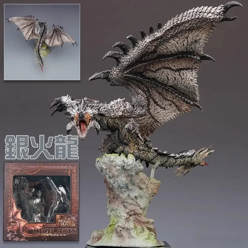 22cm Monster Hunter World Kirin Anime Figure Capcom Builder Creator's Model Glavenus/Dinovaldo/Velkhana Action Figure Doll Toys