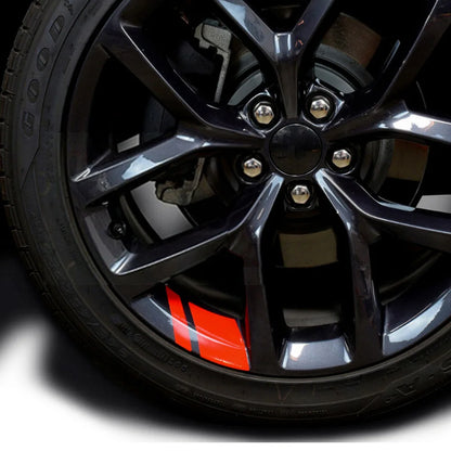 6PCS Reflective Car Wheel Decal Sticker Pressure Adhesive Auto Red Accessories Car Stickers Wheel Hub Decals